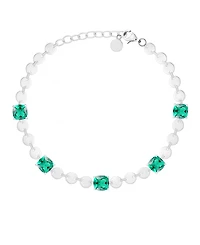 Macy's Lab Grown Emerald (4-1/5 ct. t.w.) Bracelet Sterling Silver (Also Available Ruby)