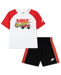 Nike Boys' Toddler 2T-4T Victory Lap Crewneck T-Shirt and Shorts, 2-Piece Set
