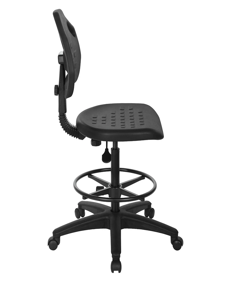 Osp Home Furnishings 39.75" Metal Self Skinned Urethane Drafting Chair