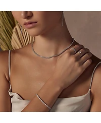 Sterling Silver 18k Gold Plated Cherie Tennis Necklace & Bracelet Set