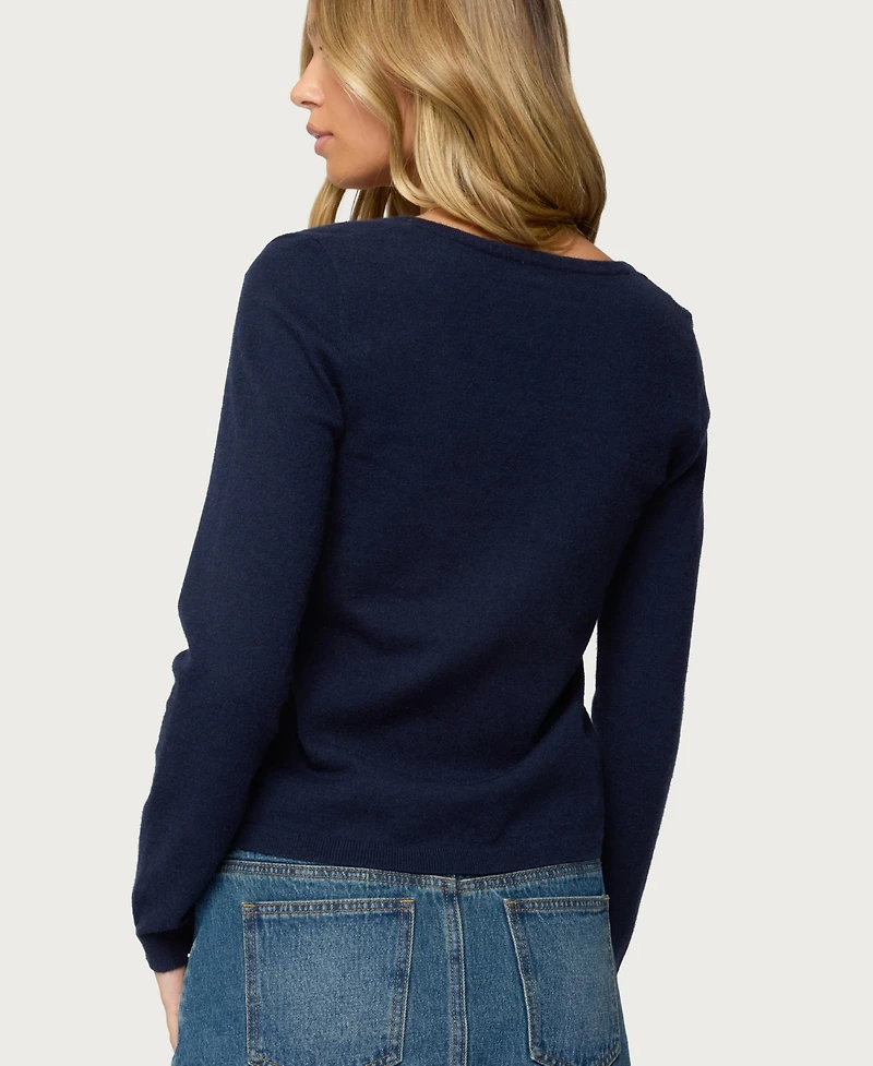 Edikted Women's Demi Tie Front Knit Cardigan