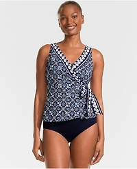 Lands' End Women's Side Tie Tankini Top 24.5"