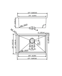 flynama 27x18inch Undermount Kitchen Sink 18 Gauge Stainless Steel Deep Basin Sink Grid Included