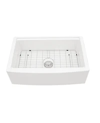 flynama 33x21x10inch White Farmhouse Sink Ceramic Porcelain Workstation Single Bowl Kitchen
