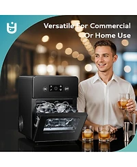 Euhomy 22Lbs/24H Countertop Craft Ball Shaped Ice Maker Machine in Black with 5.5lbs Ice Storage