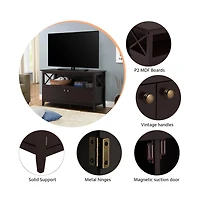 Yaheetech Improved Quality Tv Stand with 2 Storage Doors