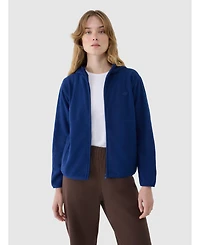4F Women's regular hooded fleece - navy blue
