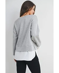 Hello Miz Maternity Casual Long Sleeve Layered Sweatshirt