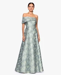 Betsy Adam Womens One Shoulder Gown
