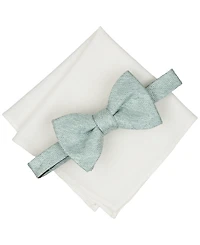 Bar Iii Men's Melange Chevron Solid Bow Tie and Pocket Square, 2-Piece Set, Macy's Exclusive