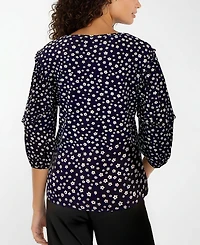 Liverpool Los Angeles Petite Ruffle Sleeve Pull-On Knit Top