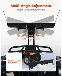 Mecale Snow Plow Blade Kit, 43"-72" Adjustable Width, Universal Atv/Utv Mount, Rubber Flaps, Heavy-Duty Steel