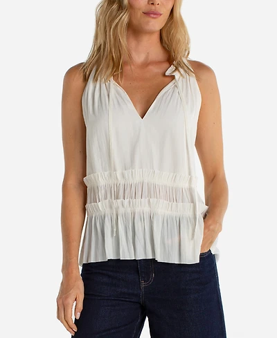 Liverpool Los Angeles Women's Sleeveless Pull-On Woven Top