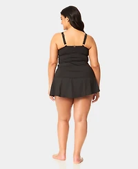 Anne Cole Plus Size Shirred Tankini Top