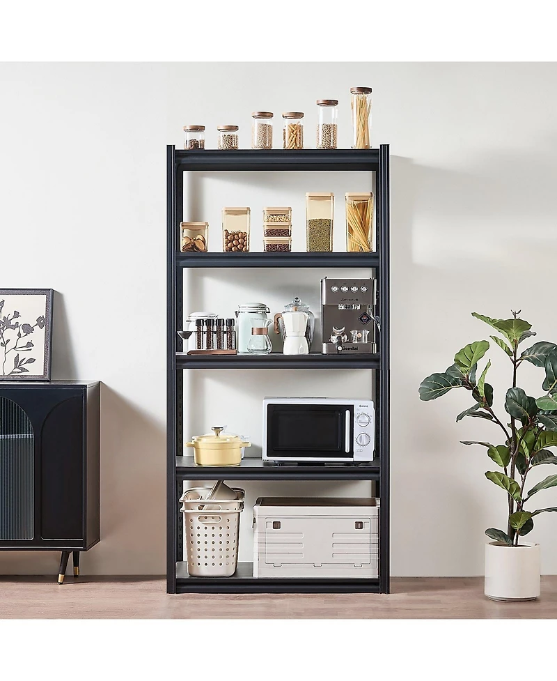 Mecale 5-Tier Storage Shelves, 2000-Lb Capacity, 18"D x 36"W x 72"H, Adjustable Metal Utility Rack, Black