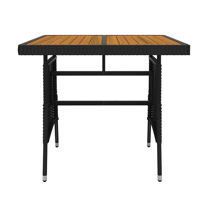 vidaXL Outdoor Dining Set Black Pe rattan, steel, solid acacia wood Small