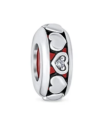 Bling Jewelry Valentine Lovers Eternity Hearts Charm Bead Silver for European Bracelet