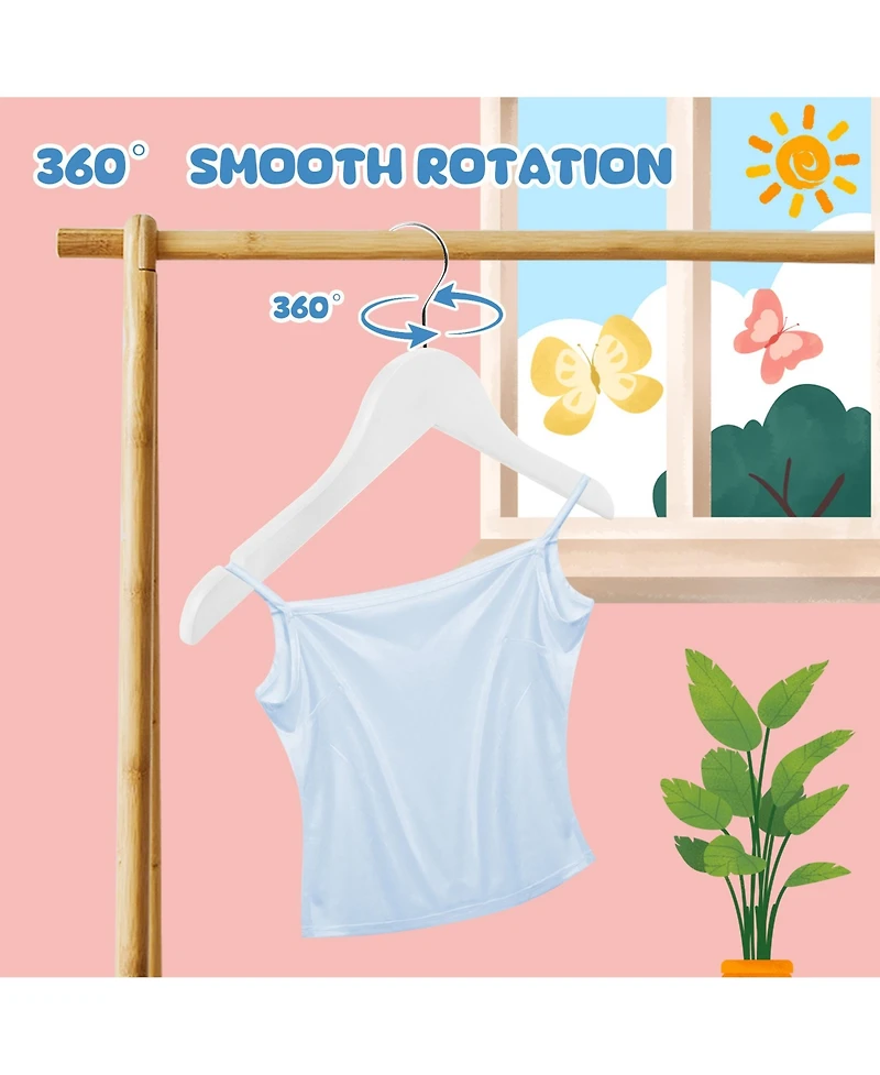 BP4U Kids Wooden Clothes Hangers, Baby Solid Wood Coat Shirt Top Hangers for Toddlers, Children, Youth's Jackets, Dresses, Blouse