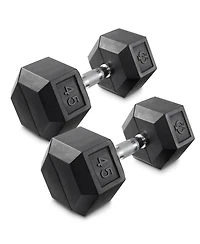 Philosophy Gym Rubber Coated Hex Dumbbell Hand Weights, 30 lb Pair
