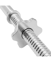 Philosophy Gym 6 Ft Standard Barbell, Threaded 1" Straight Weightlifting Bar with Star Collars, 400lb Capacity, Chrome