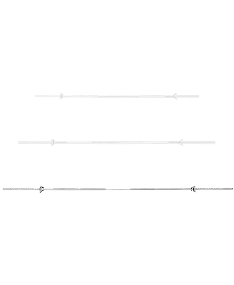 Philosophy Gym 7 Ft Standard Barbell, Threaded 1" Straight Weightlifting Bar with Star Collars, 500lb Capacity, Chrome