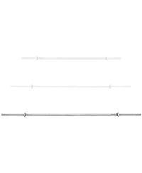 Philosophy Gym 7 Ft Standard Barbell, Threaded 1" Straight Weightlifting Bar with Star Collars, 500lb Capacity, Chrome