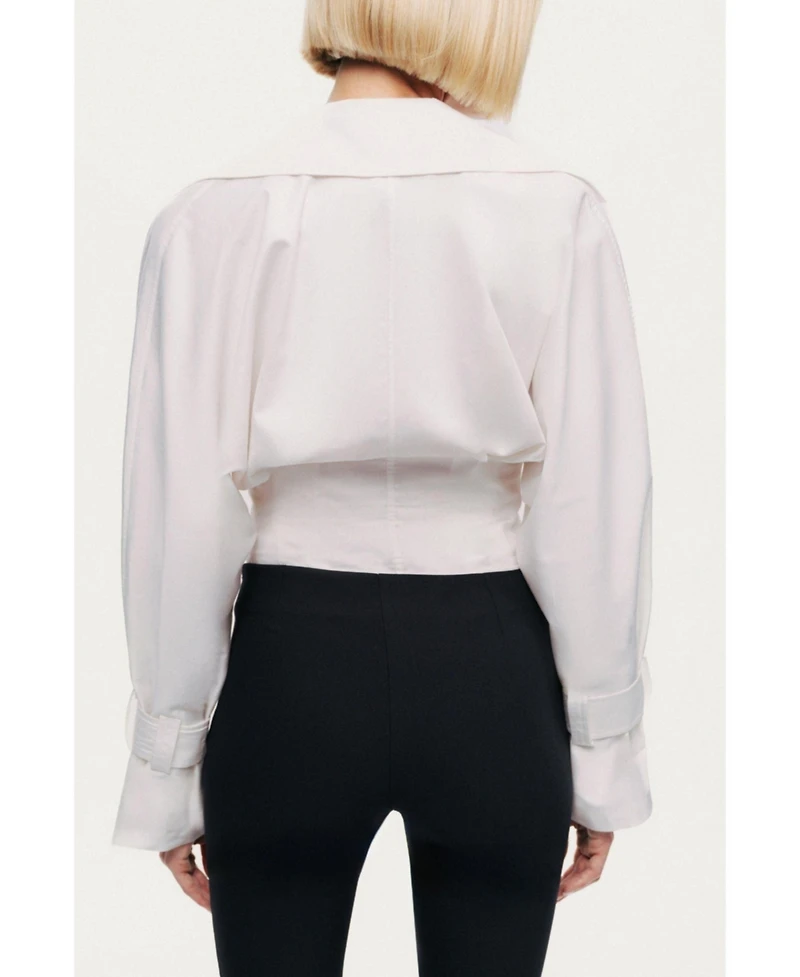 Nocturne Women's Layered Collar Wrap Bodysuit