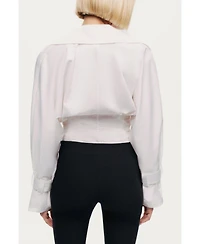 Nocturne Women's Layered Collar Wrap Bodysuit