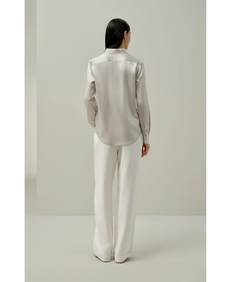 Lilysilk Women's Spread Collar Silk Shirt