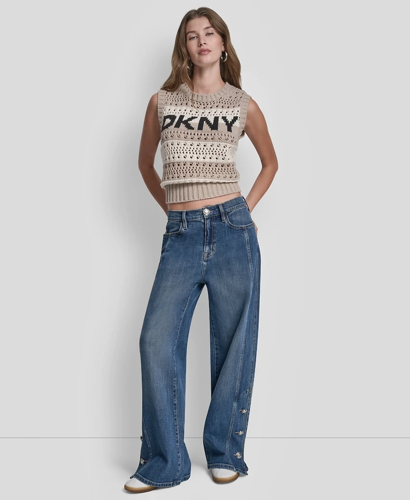 Dkny Jeans Women's High-Rise Modern Wide Leg