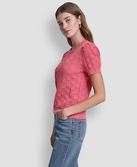 Dkny Jeans Women's Elbow Sleeve Crewneck Sweater
