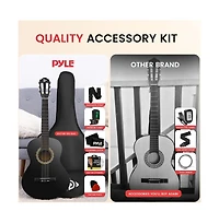 Pyle 34" 6-String Classic Guitar with Digital Tuner and Accessory Kit (Black