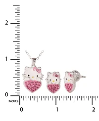 Macy's Hello Kitty Cubic Zirconia Necklace and Earrings Set in Sterling Silver