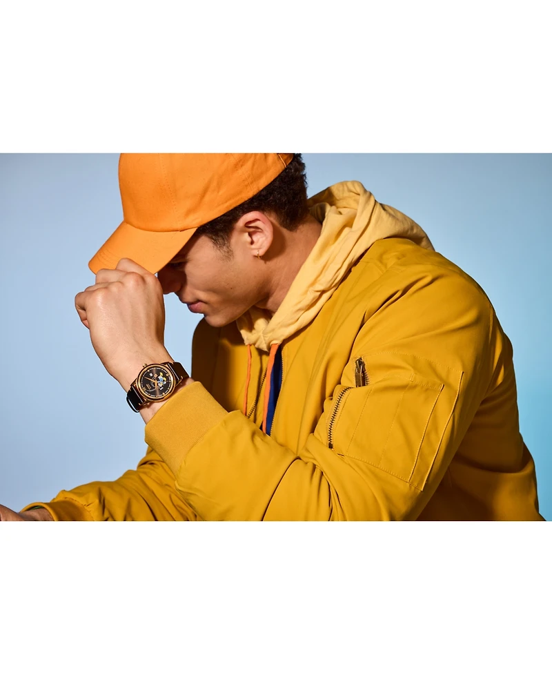 Citizen Eco-Drive Men's Disney Donald Duck Seeing Stars Black Leather Strap Watch 40mm