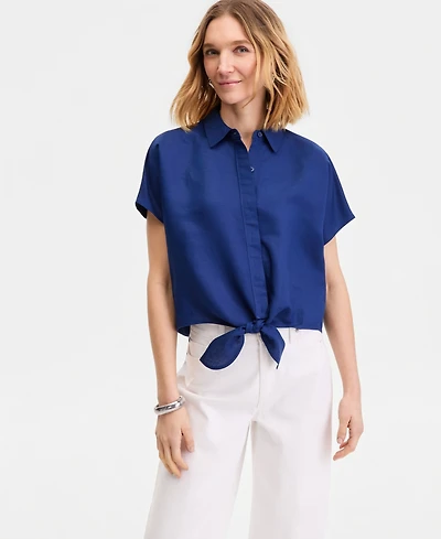 I.n.c. International Concepts Women's Tie-Front Blouse, Exclusively at Macy's