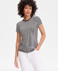 I.n.c. International Concepts Women's Short-Sleeve Striped T-Shirt, Macy's Exclusive