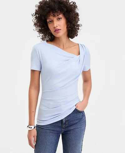 I.n.c. International Concepts Women's Asymmetric-Neck Top, Exclusively at Macy's
