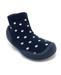 Komuello Toddler First Walk Sock Shoes Dotty Navy