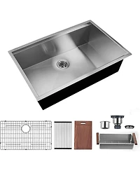 flynama 32x19inch Stainless Steel Single Bowl Undermount 18 Gauge Kitchen Sink
