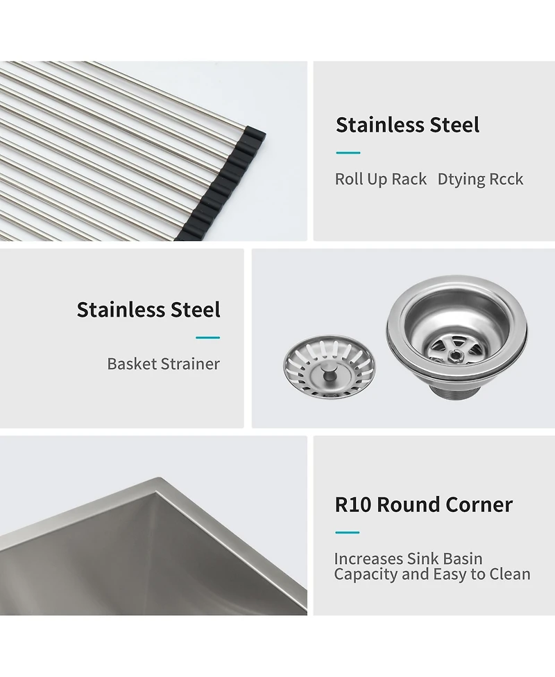 flynama 36x20x9 Inch Double Bowl 6040 Farmhouse Sink 16 Gauge T304 Stainless Steel Apron Front With Two 9 Inch Deep Basin