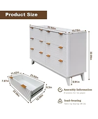 Gaomon Fluted Dresser for Bedroom, Modern 6 Drawer