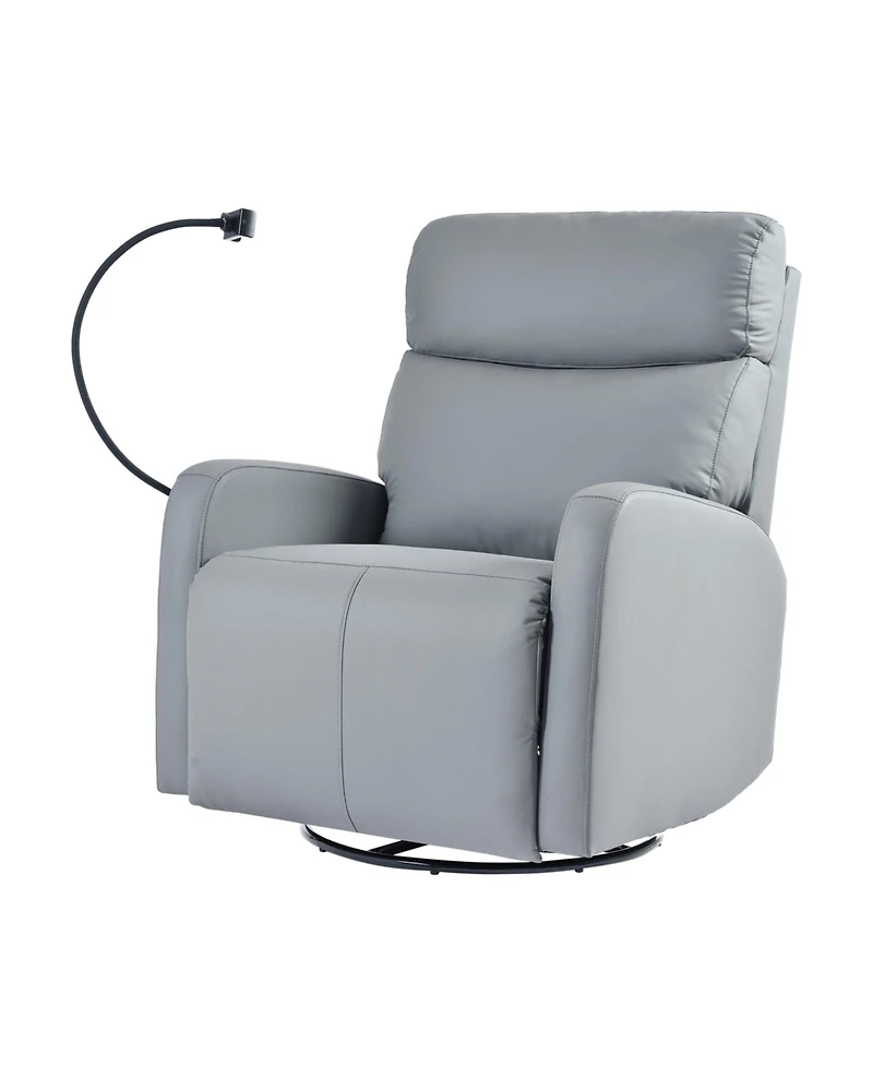 Power Recliner Chair, 270° Swivel Rocking Recliner with Usb Port, Electric Recliner for Living Room, Overstuffed Pu