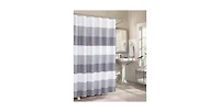 Slickblue 72-inch Grey White Striped Luxurious Textured Polyester Fabric Shower Curtain