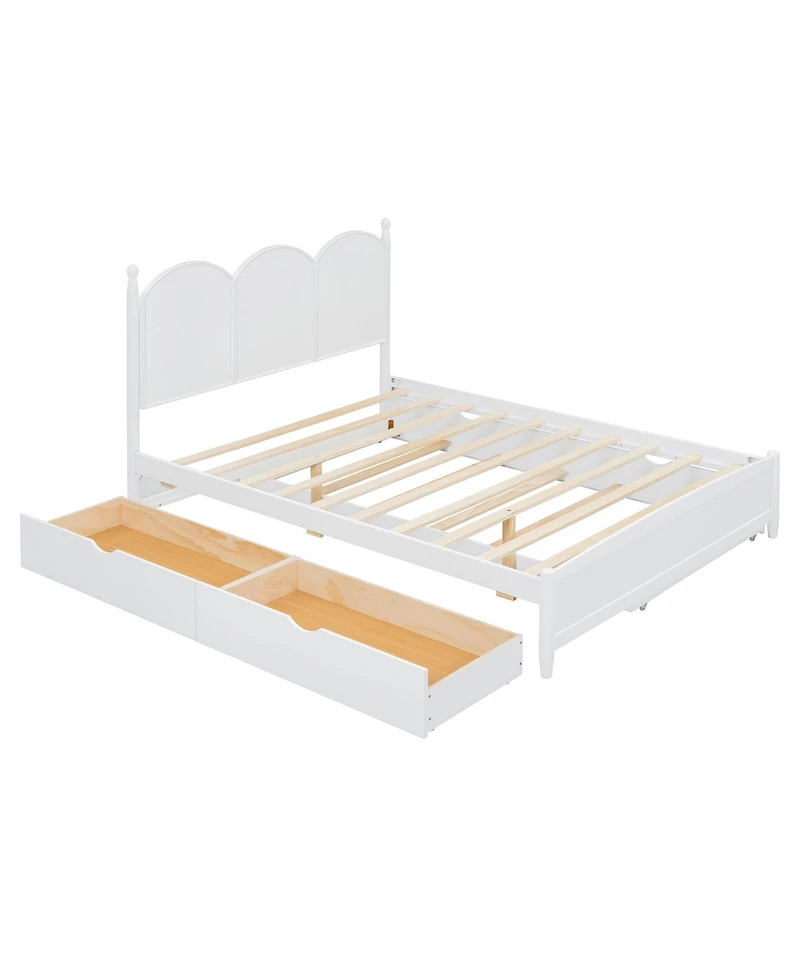 Boyel Living Queen Platform Bed with 2 Big Drawers and Twin Xl Trundle