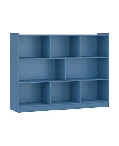Slickblue Contemporary 3-Tier Open Cube Bookcase with 8 Compartments