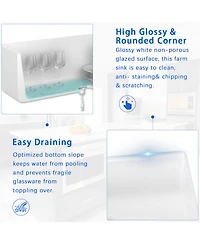 flynama 33x20 Inch Fireclay Workstation Farmhouse Kitchen Sink Single Bowl With Accessories Sound Dampening Heat Stain Scratch Rust Resistant
