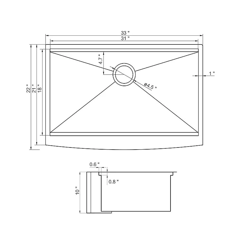 33x22inch Matte Black Farmhouse Kitchen Sink Stainless Steel Single Bowl Workstation Accessory Kit