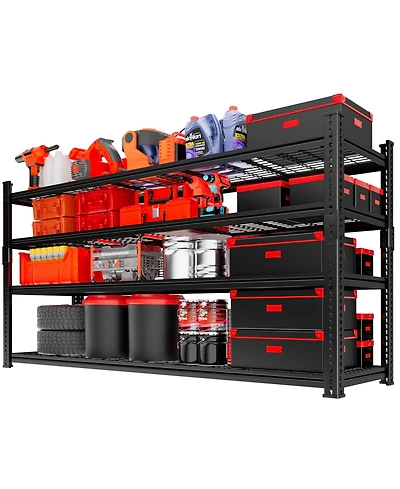 Lovmor 4-Tier 60 in W x 60 in H x 24 in D Adjustable Heavy Duty Metal Shelving Unit