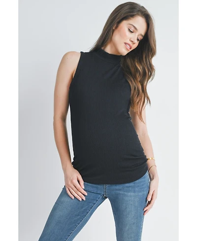 Hello Miz Maternity Sleeveless Mock Neck Tank Top