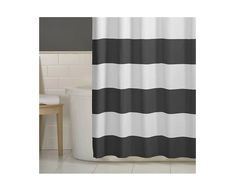 Slickblue 72 x 70 inch Polyester Striped Shower Curtain